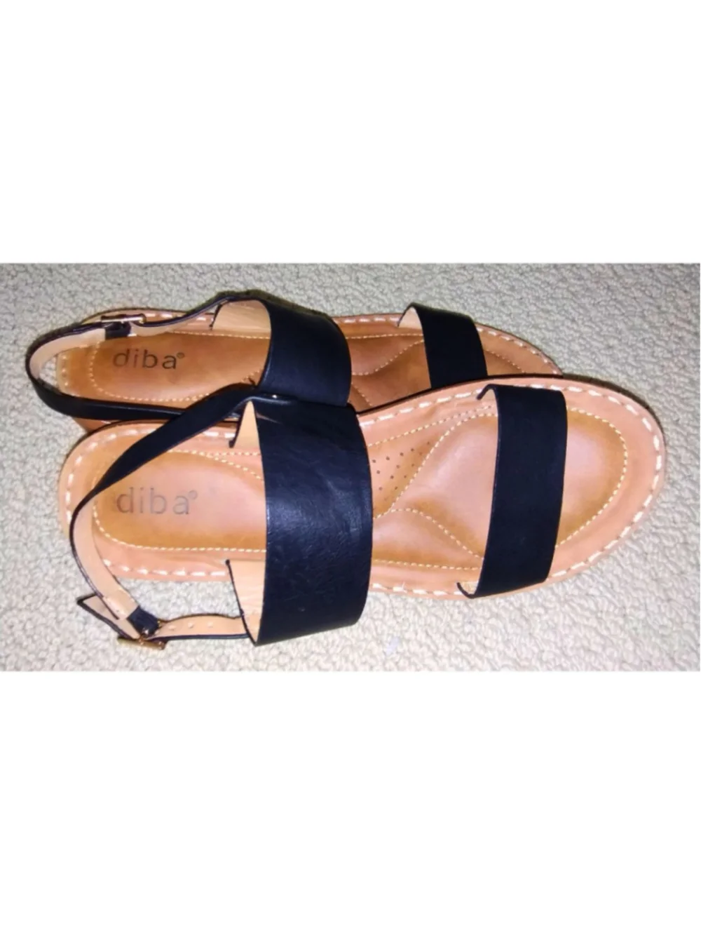 Women's Diba Black & Brown Taina Flat Sandals (Size 8)